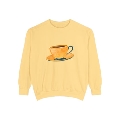Unisex Garment-Dyed Sweatshirt Classy - Elegant British Tea Cup