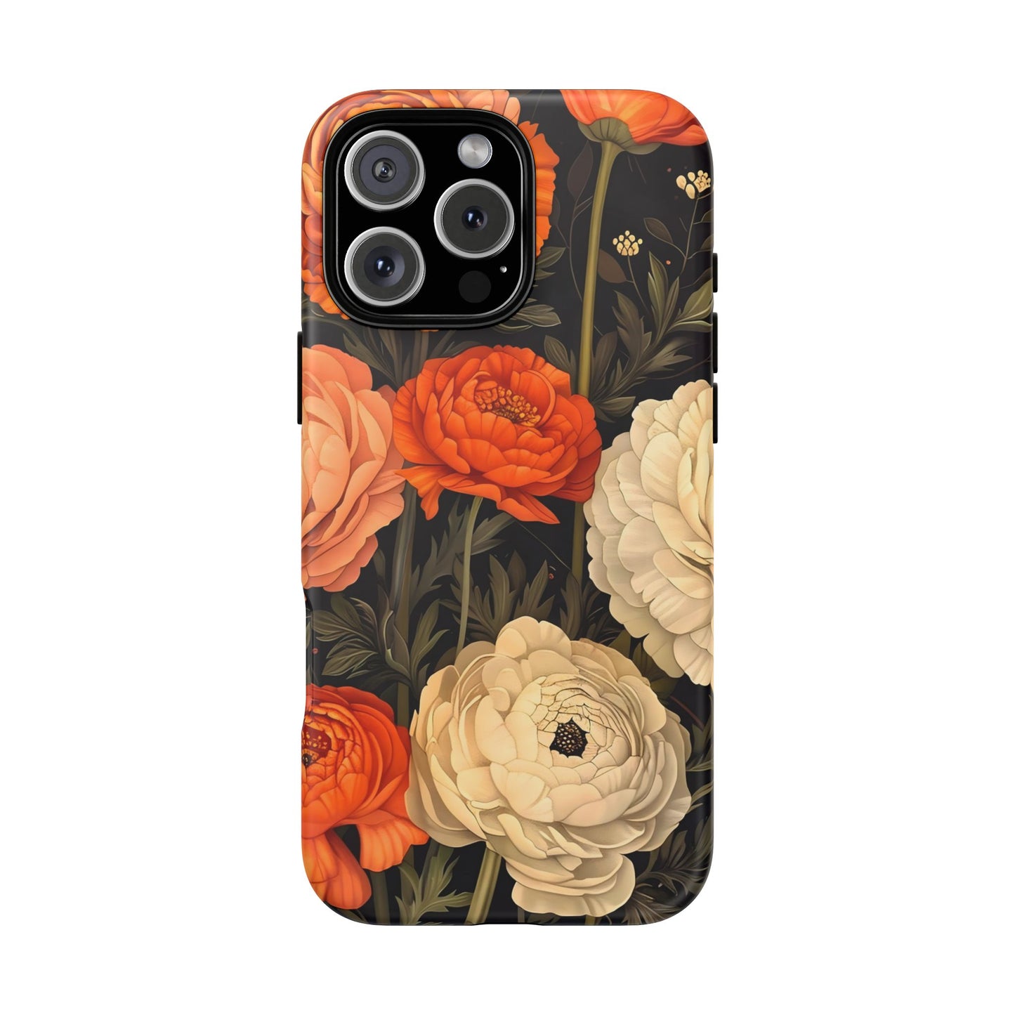 Floral Phone Case with Tough Protection, Blooming Ranunculus Design, Durable Cover, Gift for Flower Lovers, Eco-Friendly Phone Accessory
