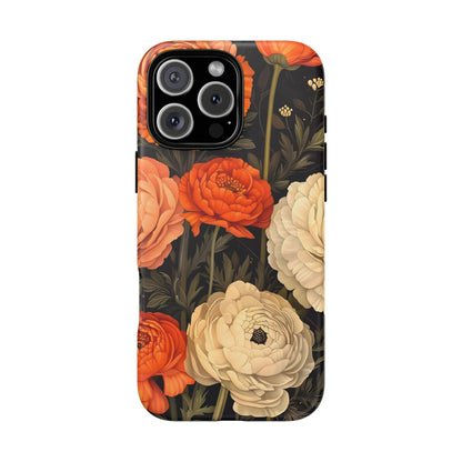 Floral Phone Case with Tough Protection, Blooming Ranunculus Design, Durable Cover, Gift for Flower Lovers, Eco-Friendly Phone Accessory