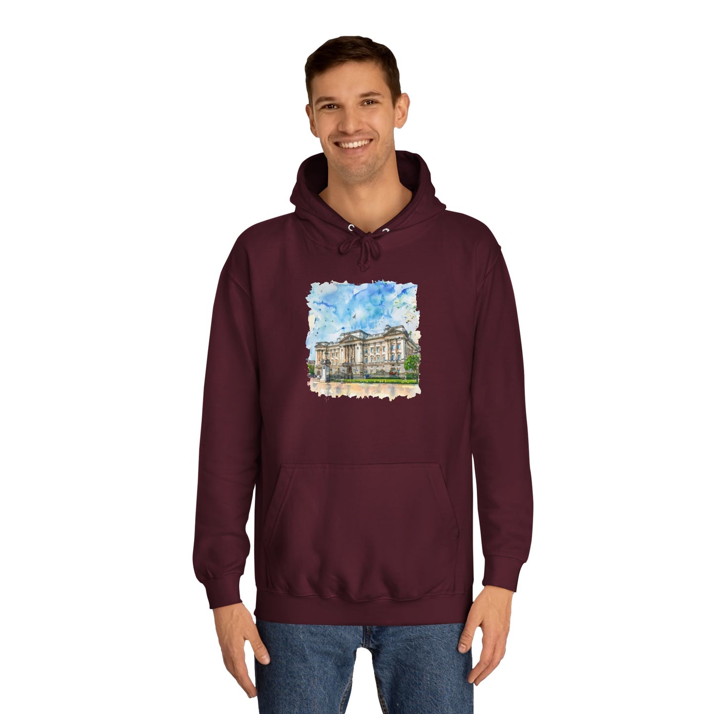 Unisex College Hoodie - Picturesque England's Charm and Beauty
