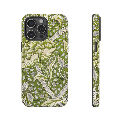Stylish Phone Case with Floral Design, Durable Protective Cover for iPhone, Unique Gift for Birthdays, Mother's Day, Green Aesthetic