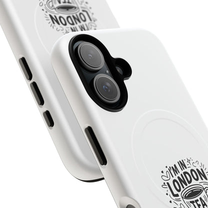 Magnetic Phone Case with London Tea Design, Tough Mobile Cover, Gift for Tea Lovers, Travel Accessory, Unique Phone Protector