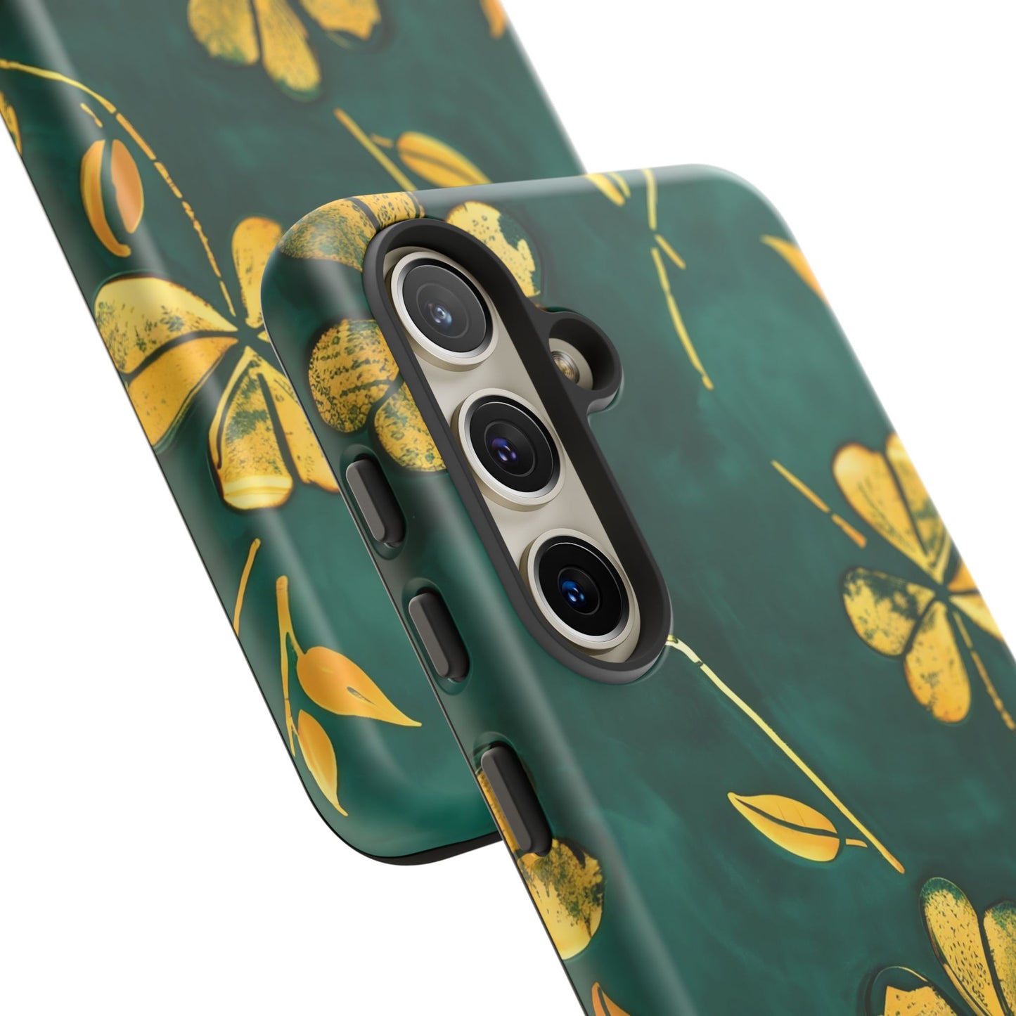 Floral Phone Case with Gold Accents, Tough Phone Cover, Stylish Phone Protector, Unique Gift for Her, Nature Lover Accessory