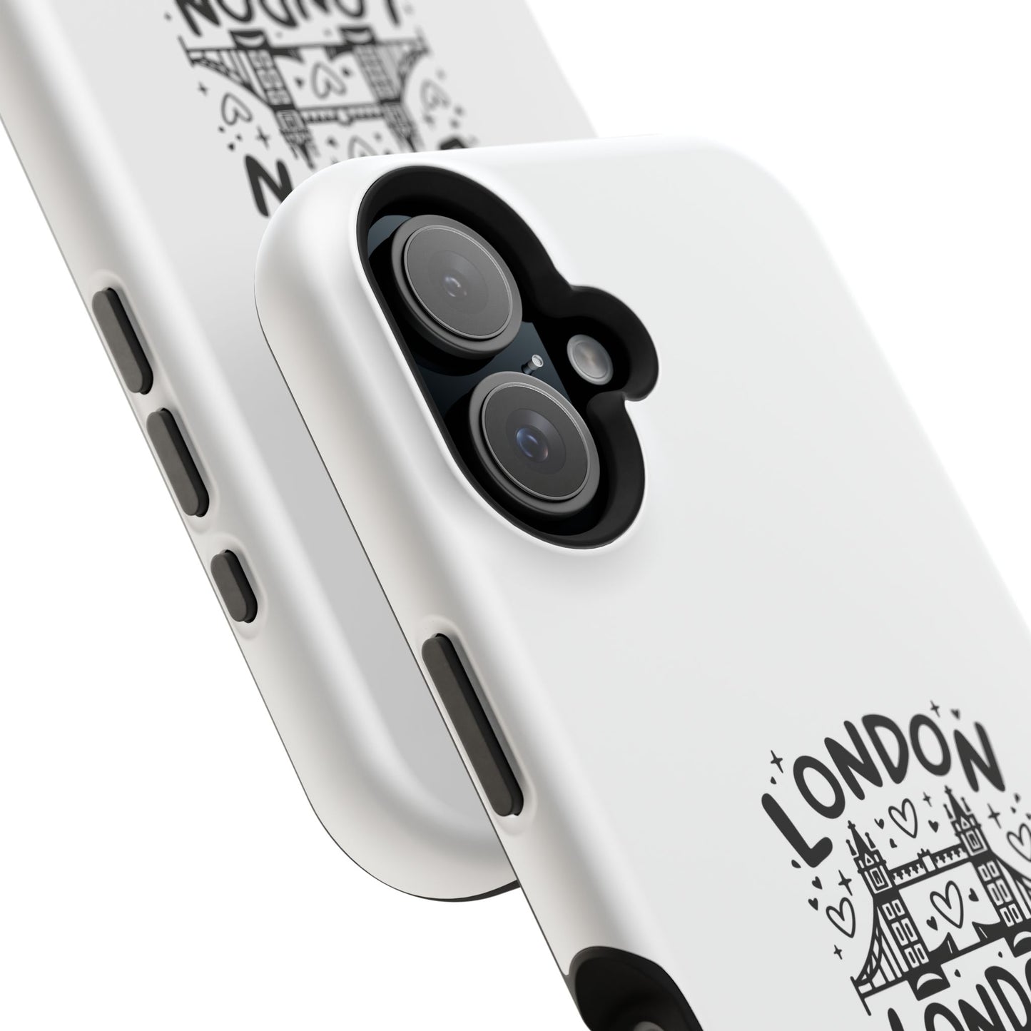 London Love Magnetic Tough Case, Personalized Phone Case, Unique London Design, Gift for Travelers, Cute London Souvenir