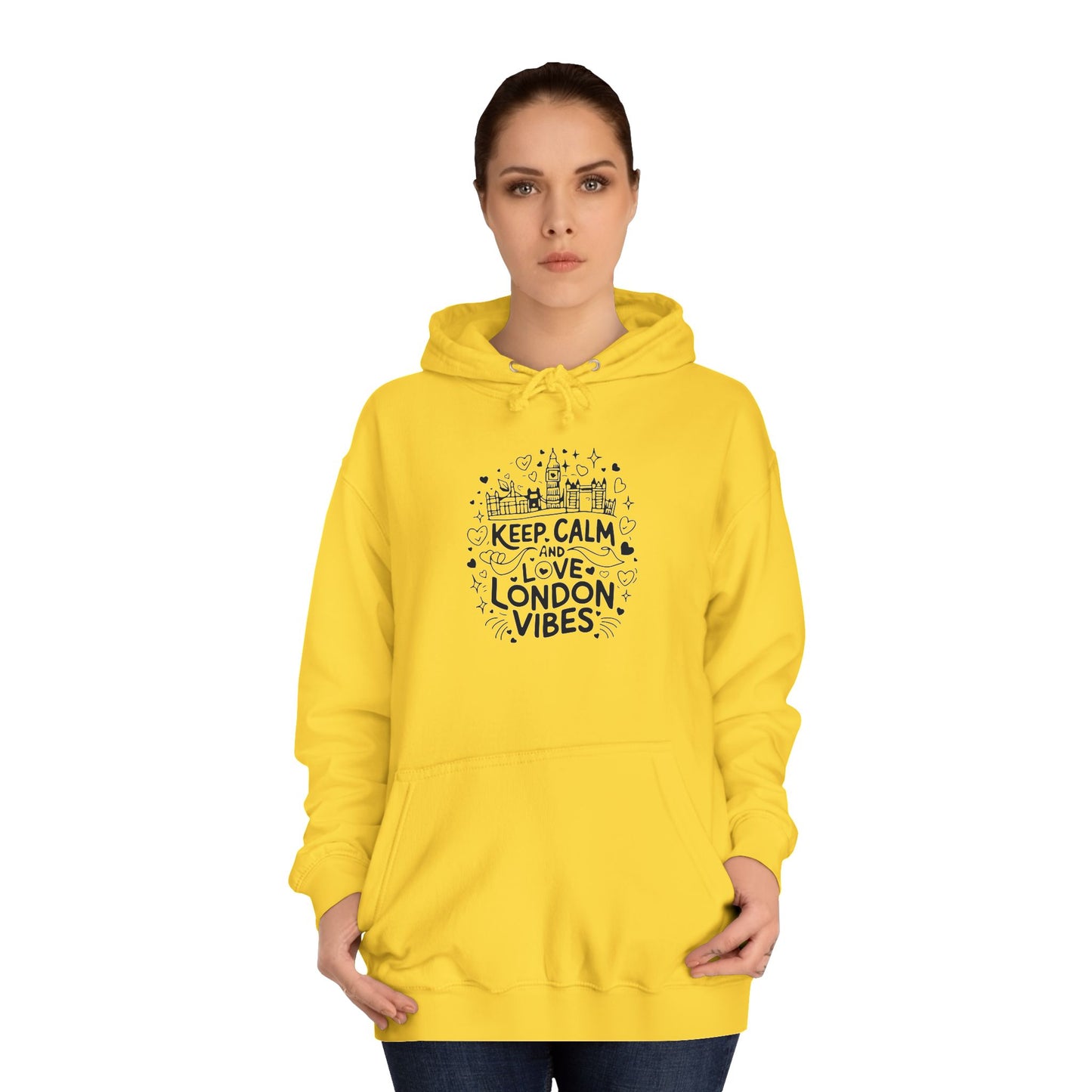 Unisex College Hoodie - Keep Calm and love London Vibes