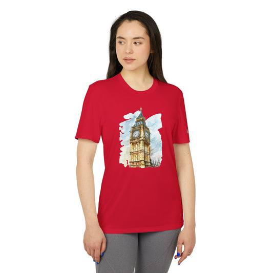 Adidas Unisex Sport T-shirt with Big Ben Design - Iconic Big Ben Illustration Wall Decor - Perfect for Travel Enthusiasts