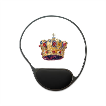 Luxurious Crown Mouse Pad with Wrist Rest, Royal Decor, Office Supplies, Gift for Gamers & Students, Home Office Accessory