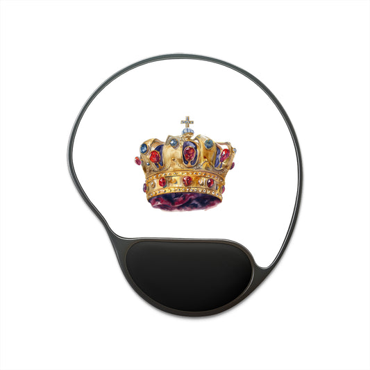 Luxurious Crown Mouse Pad with Wrist Rest, Royal Decor, Office Supplies, Gift for Gamers & Students, Home Office Accessory