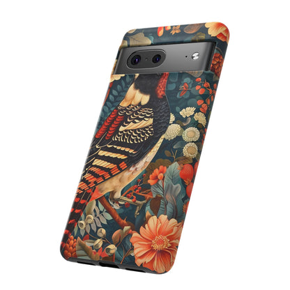 Nature-Inspired Phone Case with Floral Art, Tough Phone Cover, Protective Case, Gift for Nature Lovers, Unique Phone Accessory