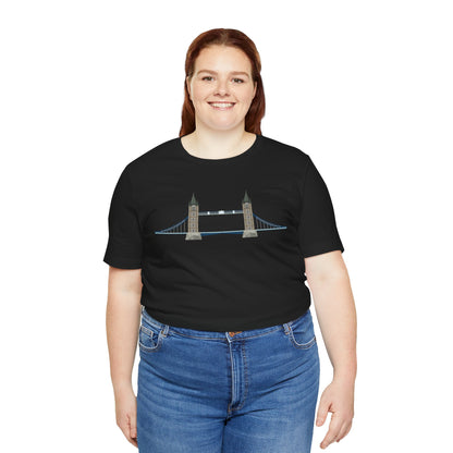 Unisex Jersey Short Sleeve Tee - Tower Bridge - Iconic London Landmark Illustration