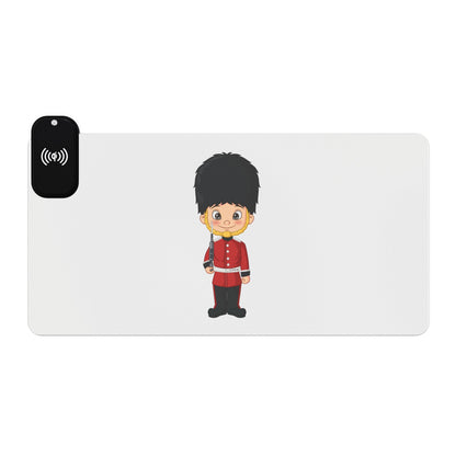 British Queen’s Guard (Child Style) - LED Gaming Mouse Pad with Wireless Charging, Cartoon Guard Design, Gaming Accessories, Office Decor, Gift for Gamers, Tech Gadgets