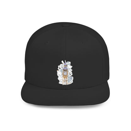 London's Famous Beautiful Clock Vintge Tower - Flat Bill Snapback