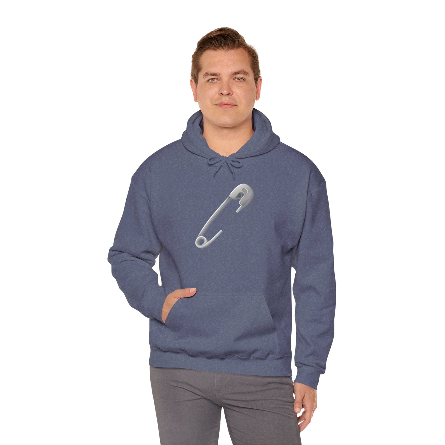 Unisex Heavy Blend™ Hooded Sweatshirt - Aesthetic Minimalist Safety Pin
