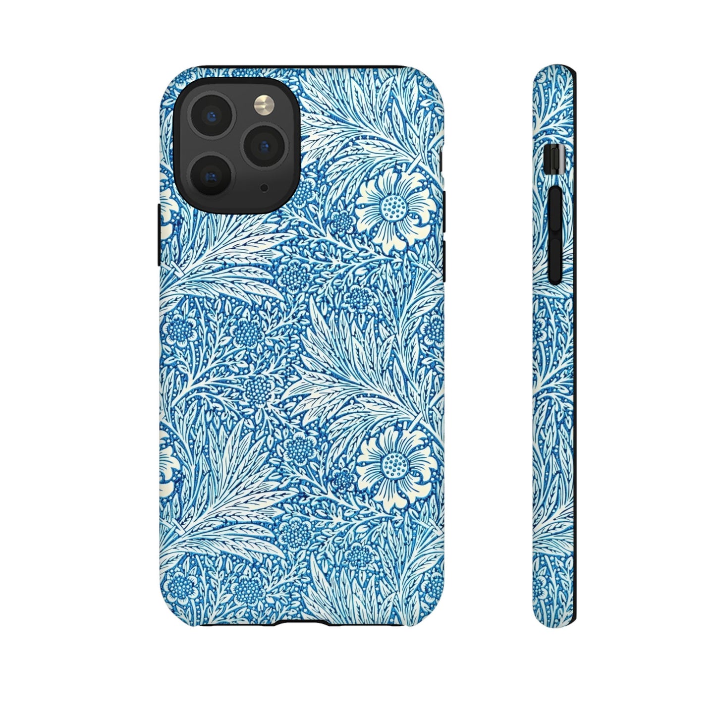Stylish Phone Case, Tough Floral Phone Cover, Fashionable Tech Accessory, Gift for Her, Blue Flower Design
