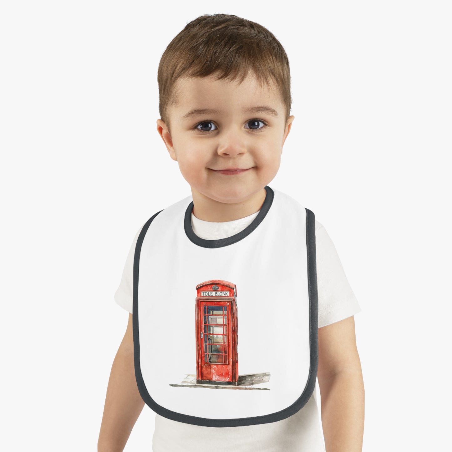 Cute Phone Booth Baby Bib, Baby Shower Gift, Newborn Accessories, Modern Nursery Decor, Unique Baby Gift