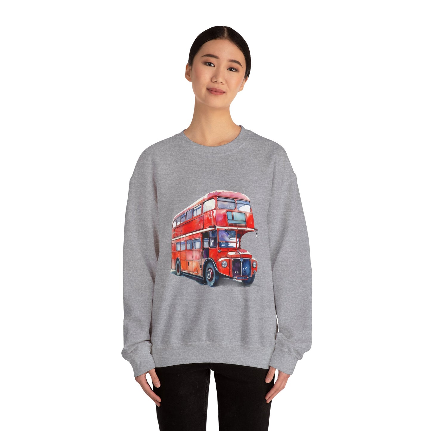 Unisex Heavy Blend™ Crewneck Sweatshirt - Iconic Journeys - London’s Red Double-Decker