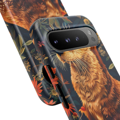 Otter Phone Case, Floral Otter Design, Tough Phone Cover, Nature Lover Gift, Cute Animal Accessories