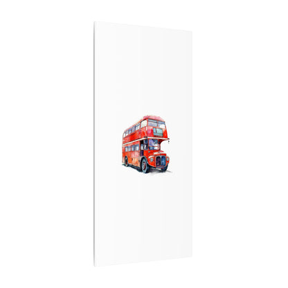 London Red Double-Decker Bus Art Canvas Print, Wall Decor for Travel Lovers, Home Office Gift, Unique Artwork for All Occasions