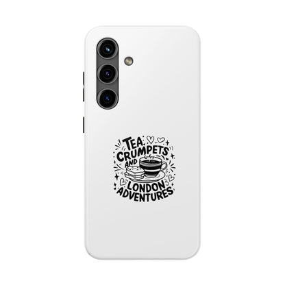 Charming Tough Phone Cases with Tea & Crumpets Design | Perfect London Gift, Travel Accessory, Cute Phone Cover, Adventure Lover Case