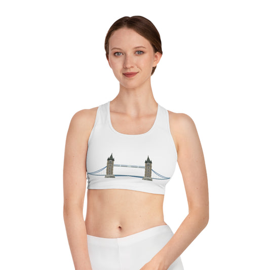 Sports Bra - Stylish Athletic Top for Active Lifestyle - London Bridge - Iconic London Landmark Illustration