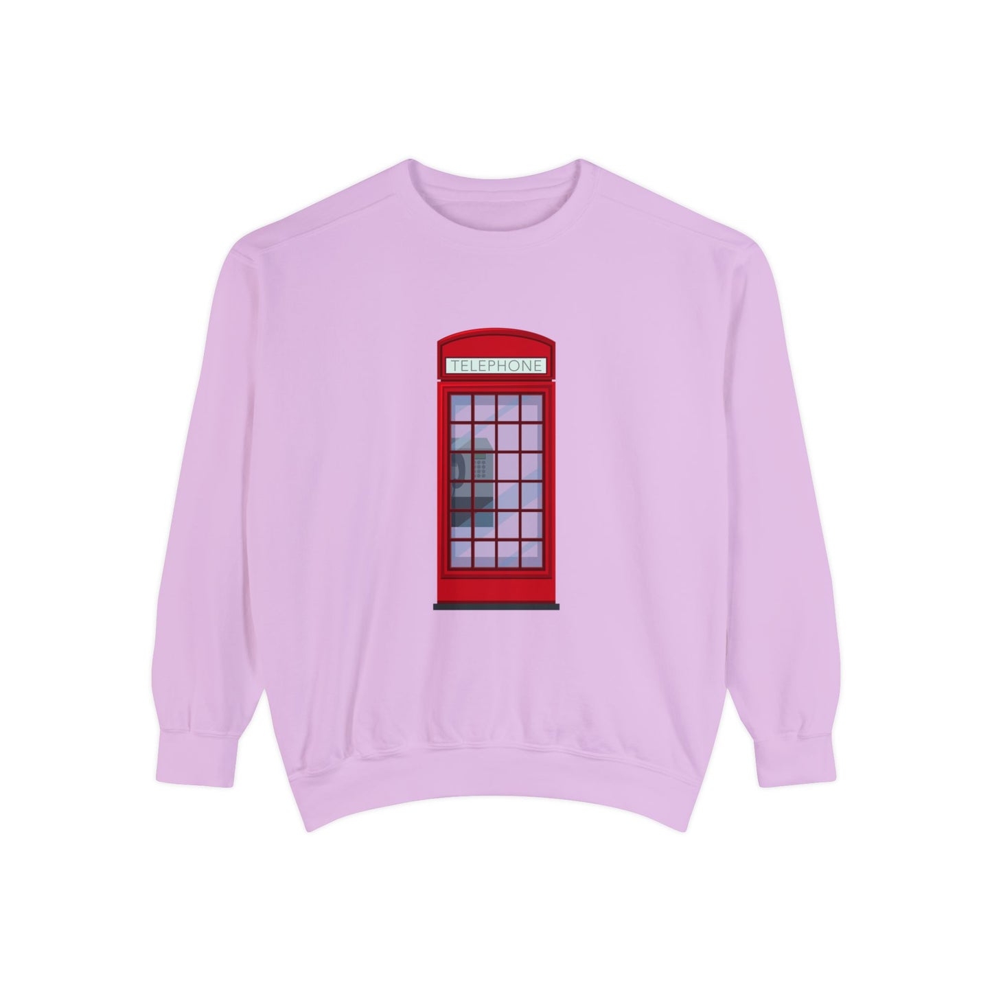 Unisex Garment-Dyed Sweatshirt Lightweight - Iconic British Public Telephone