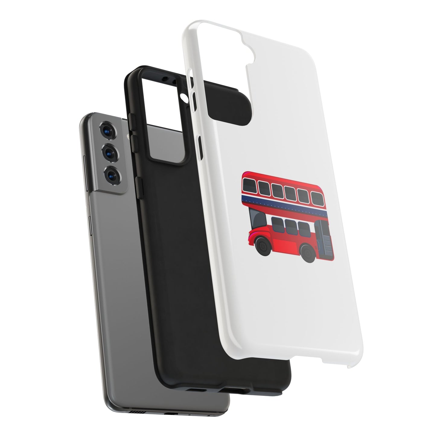 London Double-Decker Bus Tough Phone Case - Durable Design for Adventurers and Travelers