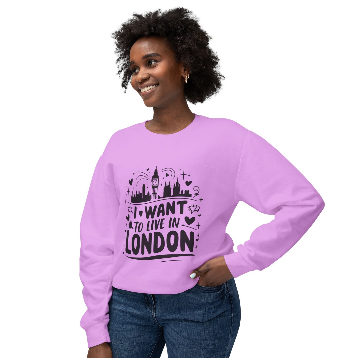 Unisex Lightweight Crewneck Sweatshirt - I want to live in London