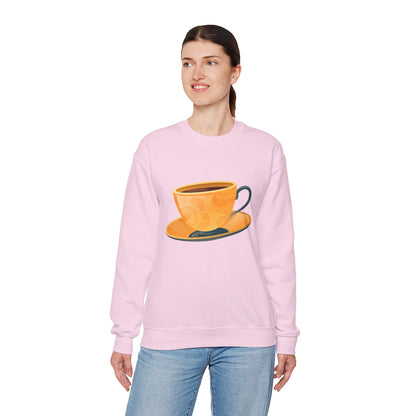 Unisex Heavy Blend™ Crewneck Sweatshirt - Elegant British Tea Cup - Classic Tea Time Style