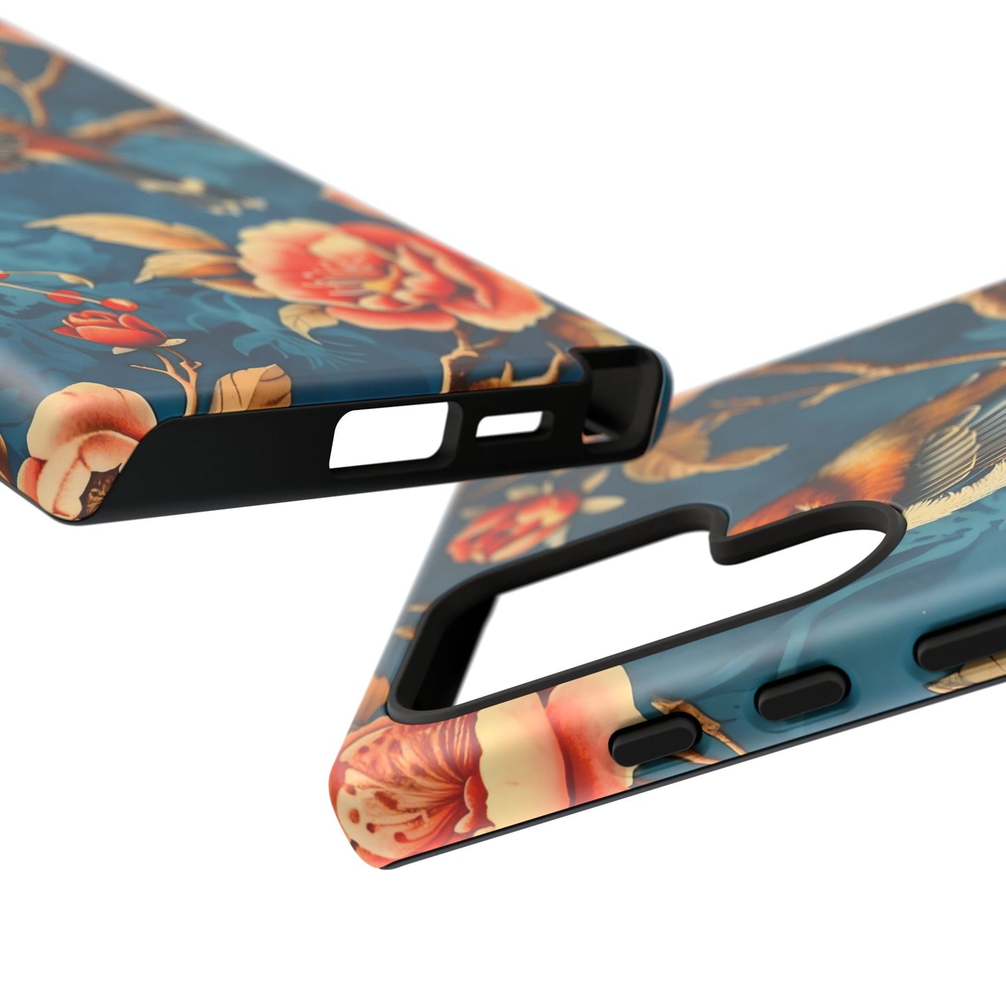 Bird & Floral Phone Case, Tough Cases for Nature Lovers, Gift for Her, Customizable Design, Vibrant Tech Accessories