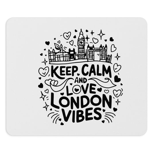 London Vibes Mouse Pad, Keep Calm Gift, Office Decor, Desk Accessory, Unique Home Office, London Souvenir