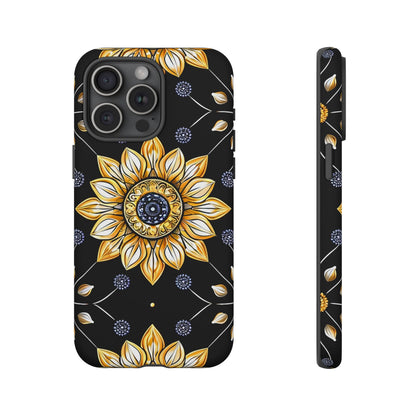 Floral Phone Case with Mandala Design, Tough Cases for iPhone & Samsung, Boho Style, Gift for Her, Unique Accessories