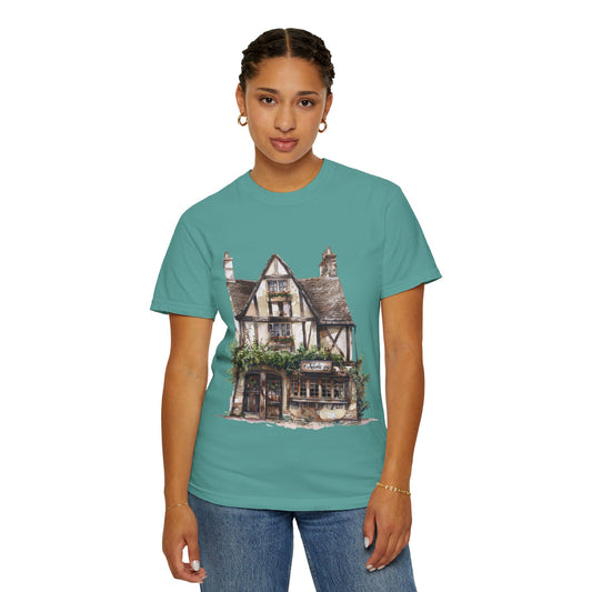 Unisex Garment-Dyed T-shirt - Heritage in Stone - Traditional British Village Homes