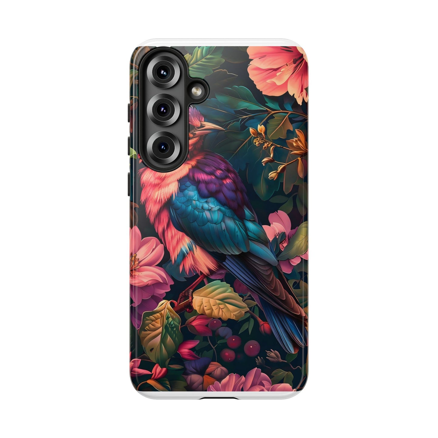 Tough Cases: Vibrant Tropical Bird Phone Case, Floral Smartphone Cover, Nature Lover Gift, Boho Phone Accessory, Cute Bird Case