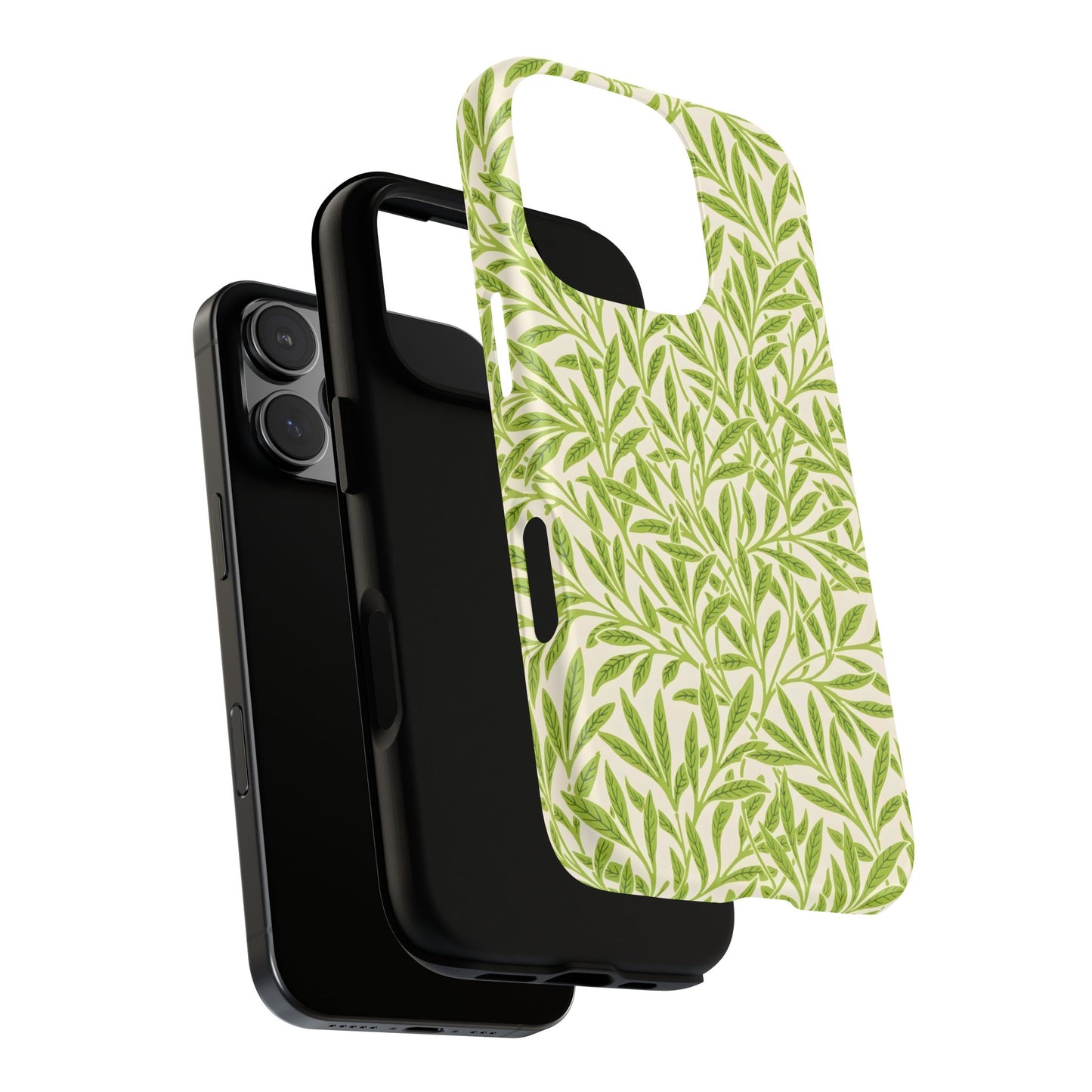 Green Leaf iPhone Case, Tough Cases, Botanical Phone Protection, Eco-Friendly Cover, Nature Lover Gift, Trendy Cell Phone Accessory