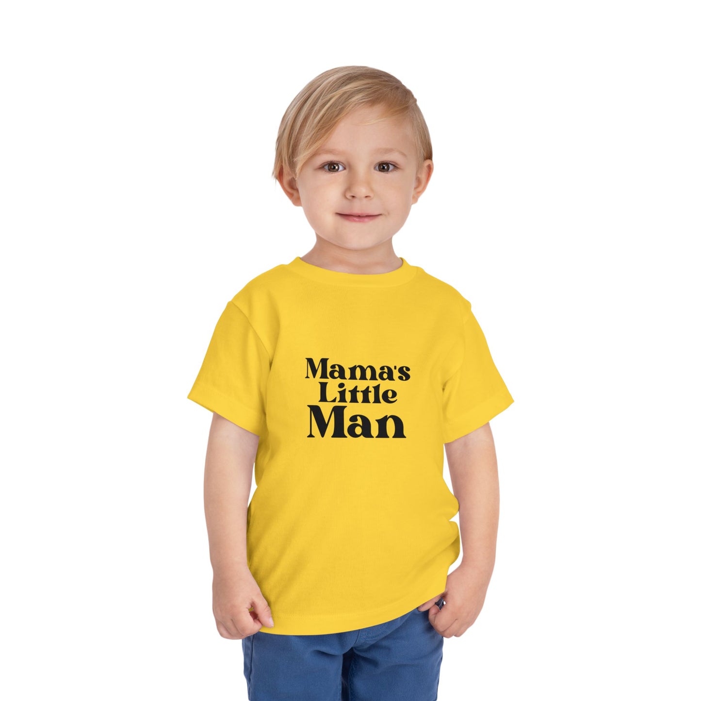 Toddler Tee - Mama's Little Man Shirt Design for Kids -  Cute Short Sleeve Tee for Boys