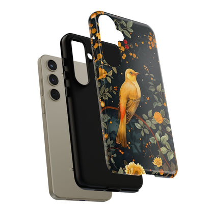 Floral Phone Case, Tough Cases with Bird Design, Nature Lover Gift, Stylish Protection, Birthday Present, Floral Phone Cover