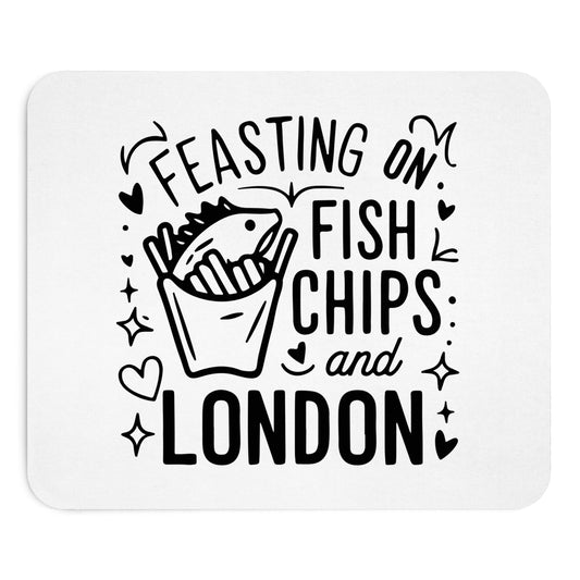 Fish and Chips Mouse Pad, London Gift for Foodies, Desk Accessory, Home Office Decor, Quirky Kitchenware