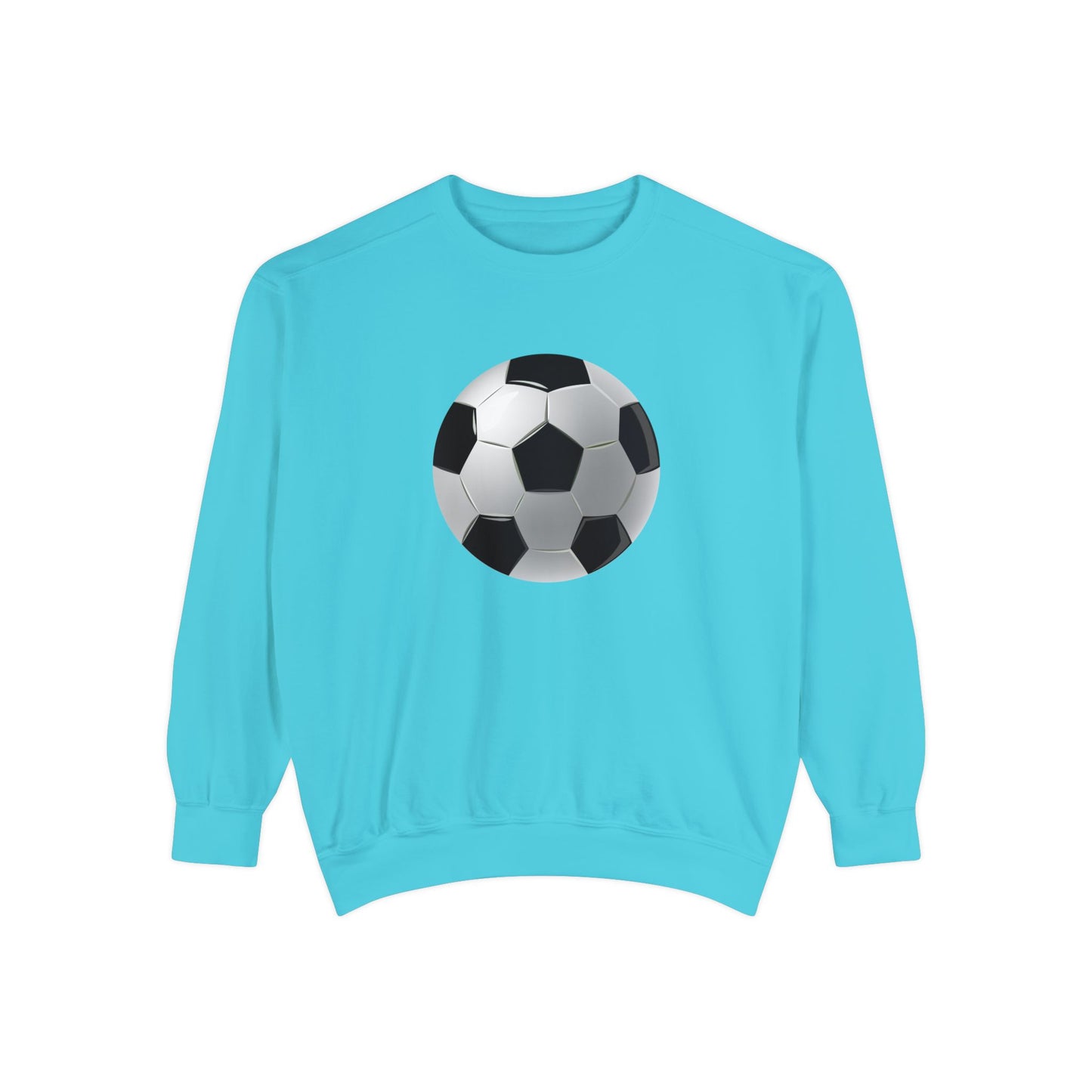 Unisex Garment-Dyed Sweatshirt Cozy - Energetic Football Sports Passion