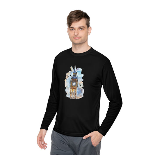 Unisex Lightweight Long Sleeve Tee - Iconic Big Ben Clock Tower Design - London Landmark