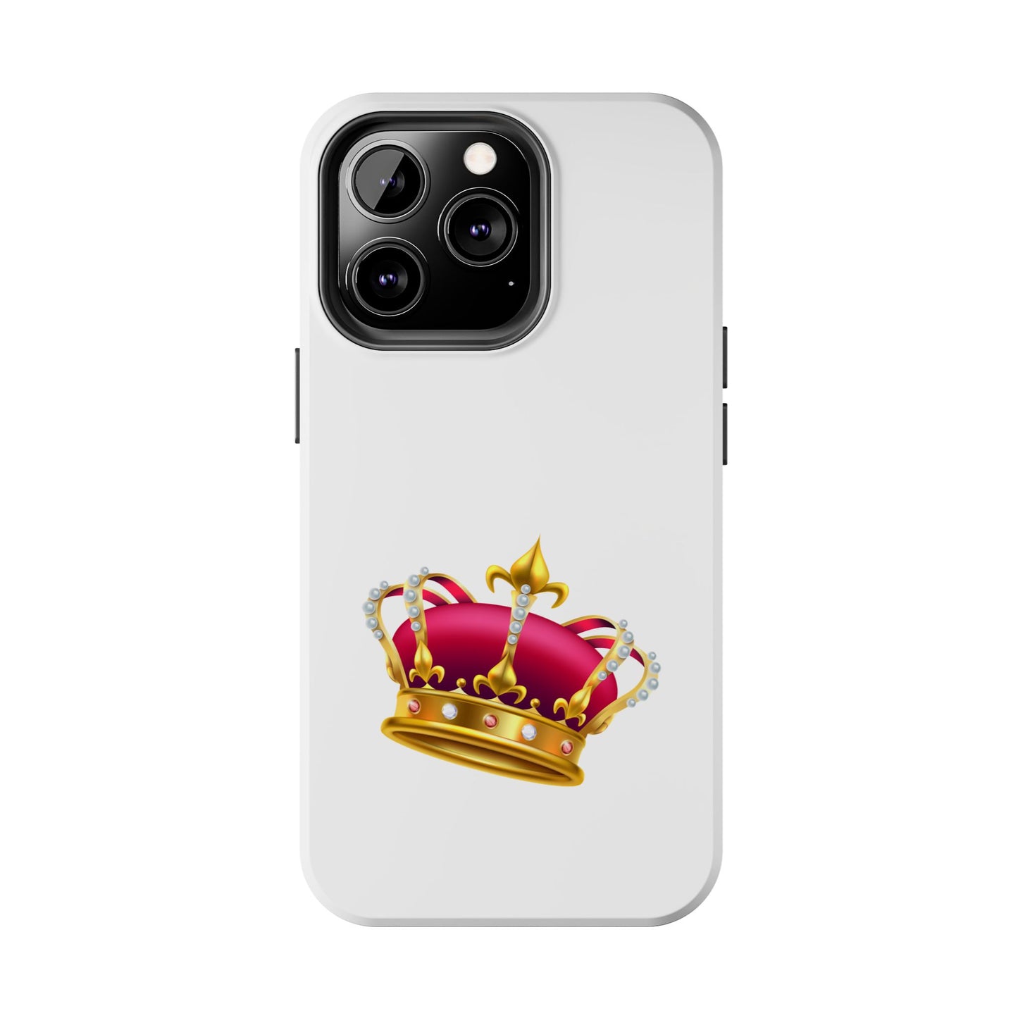 Crown Emoji Tough Phone Case, Durable Phone Cover, Stylish Protector, Gift for Him/Her, Trendy Smartphone Accessory