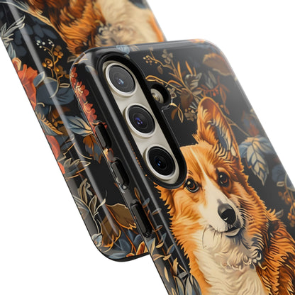 Corgi Floral Phone Case - Tough Cases for Dog Lovers, Cute Pet Accessories, Gift for Dog Owners, Floral Design, Personalized Tech Cover