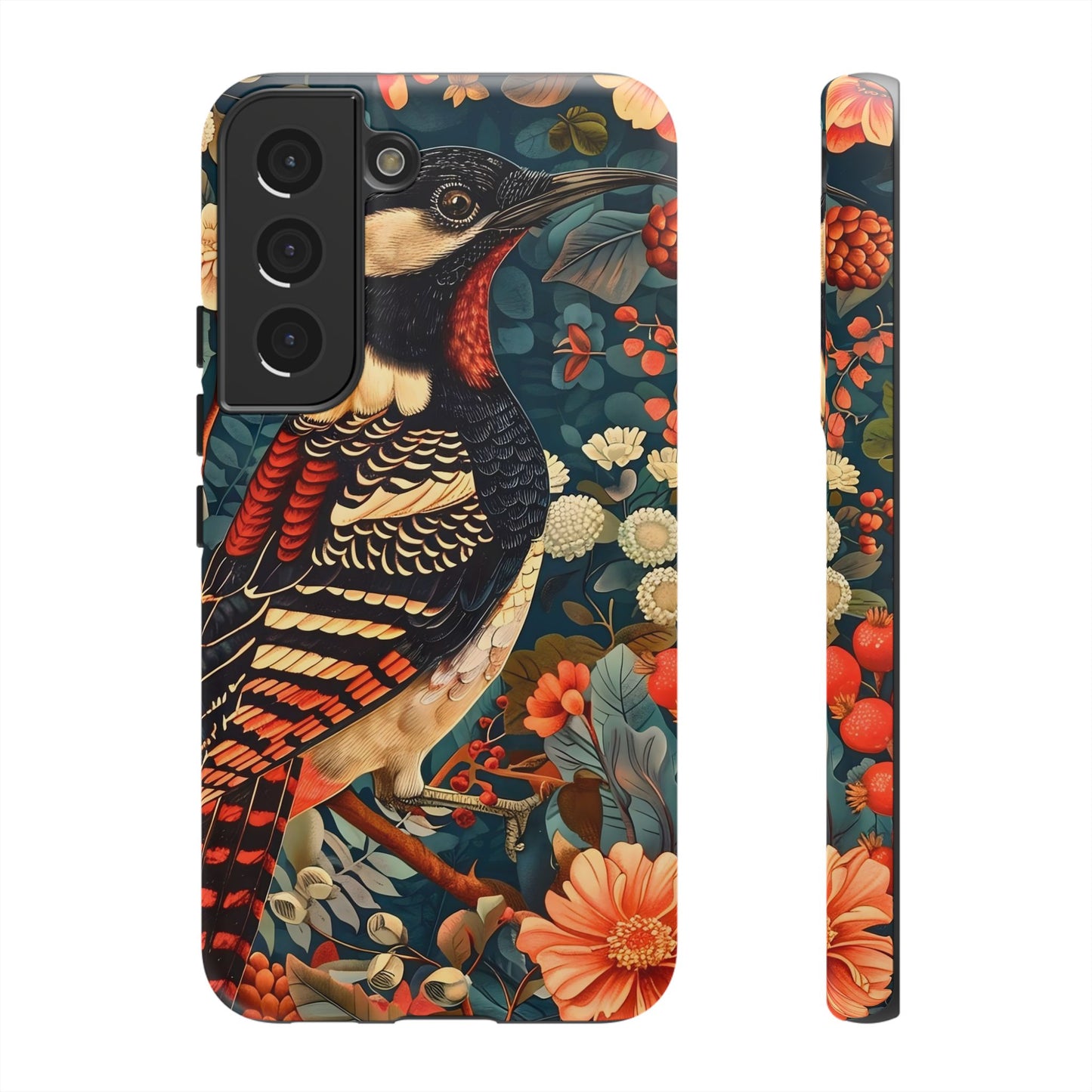 Nature-Inspired Phone Case with Floral Art, Tough Phone Cover, Protective Case, Gift for Nature Lovers, Unique Phone Accessory