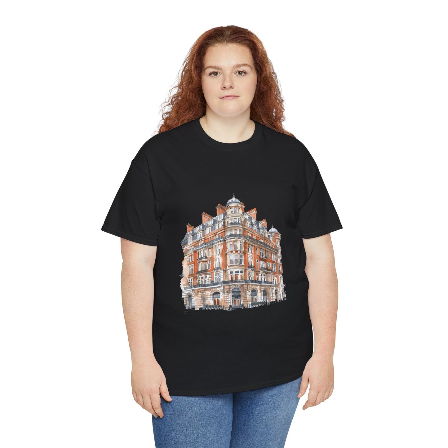 Unisex Heavy Cotton Tee - Classic British Architecture - Elegant Historic Building