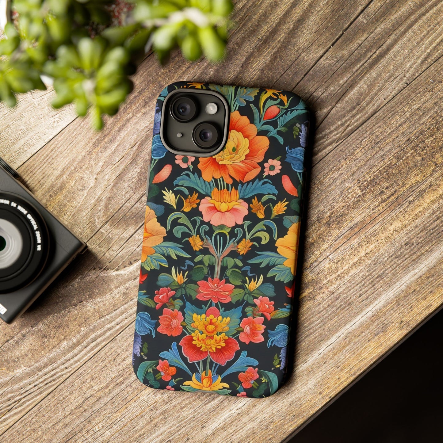 Floral Phone Case - Vibrant Flower Pattern, Tough Case for iPhone, Samsung, Aesthetic Gift, Flower Lover Accessory