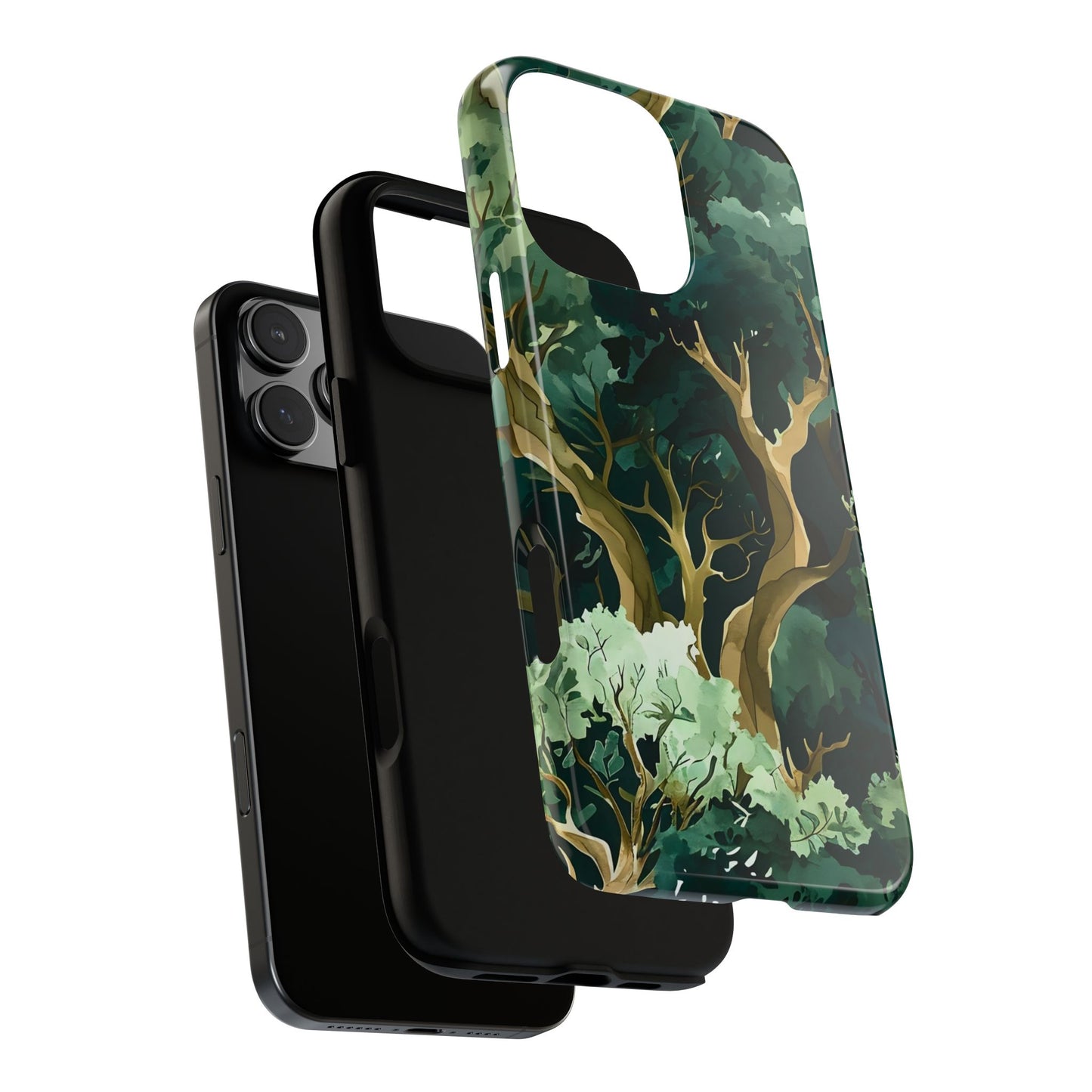 Forest Green Phone Case, Nature-Inspired Tough Cases, Eco-Friendly Gift, Outdoor Lover Accessory, Unique Phone Cover