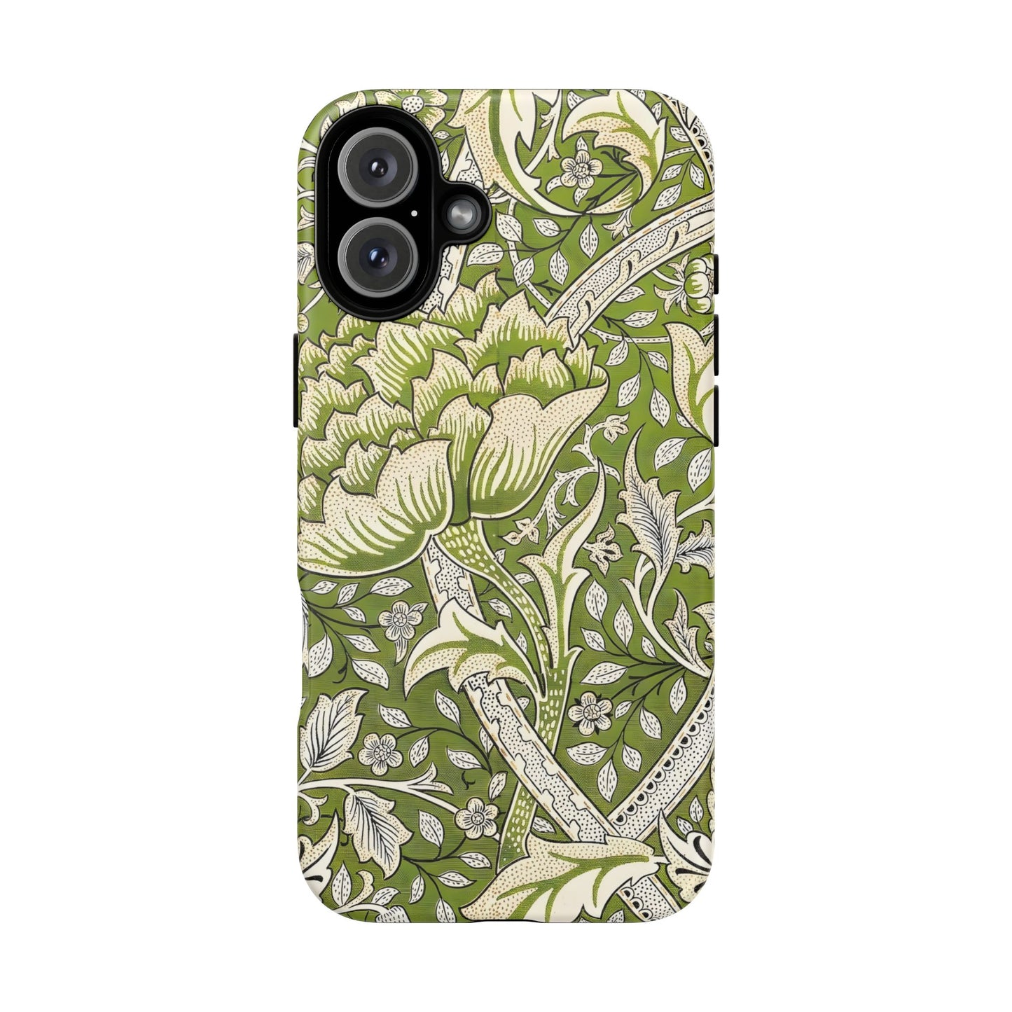 Stylish Phone Case with Floral Design, Durable Protective Cover for iPhone, Unique Gift for Birthdays, Mother's Day, Green Aesthetic