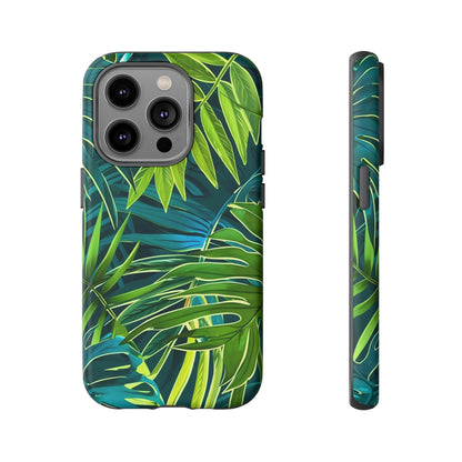 Tropical Phone Case - Durable Green Leaf Design, Eco-Friendly Gift, Trendy Accessory, Nature Lover's Case, Summer Vibes