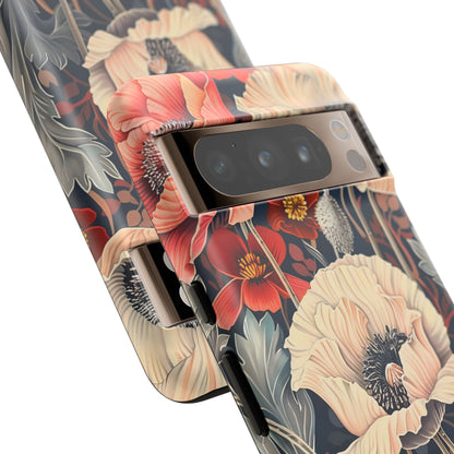 Floral iPhone Case, Tough Phone Cover, Artistic Protection, Flower Design, Unique Gift for Her, Phone Accessory, Trendy Tech