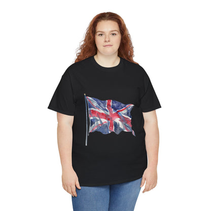 Unisex Heavy Cotton Tee - Love England - Union Jack Heart Design