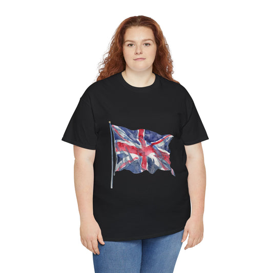 Unisex Heavy Cotton Tee - Love England - Union Jack Heart Design